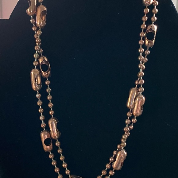 Metal Chain Necklace Copper Plated Handmade - Picture 4 of 4